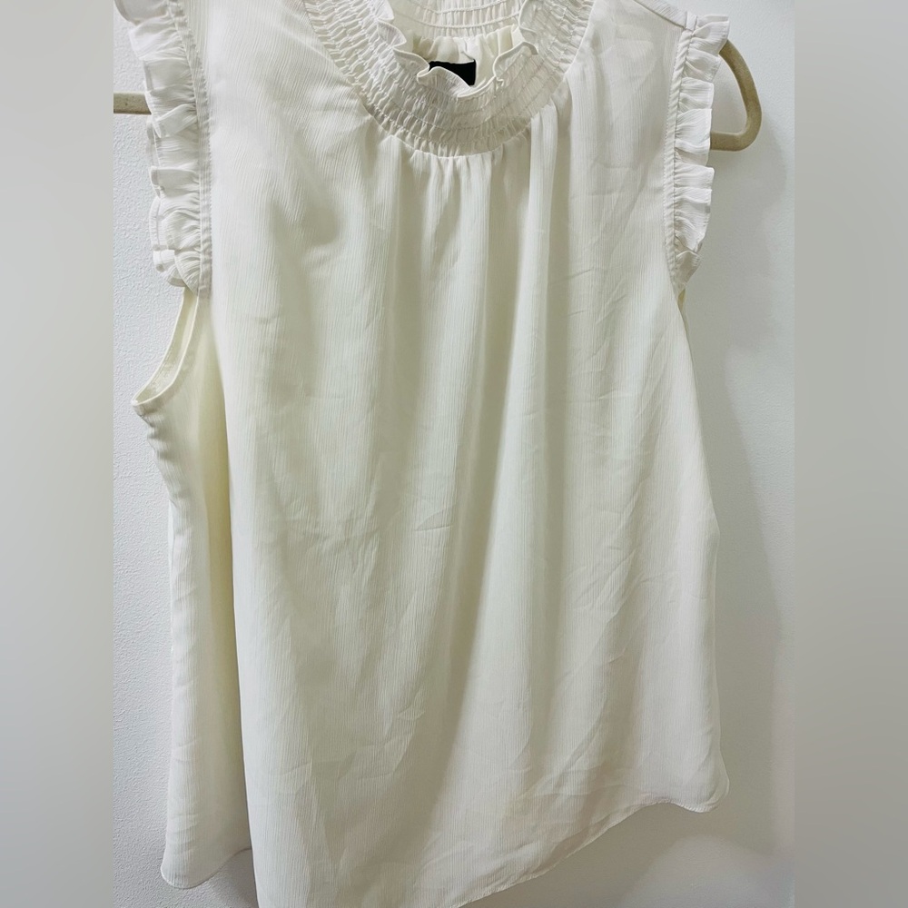 J. Crew Ivory Beautiful Ruffle Sleeve Blouse